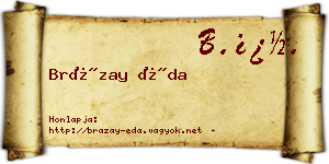 Brázay Éda névjegykártya